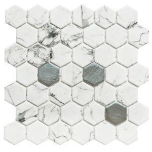 Fosco Argent Recycled Glass Matte Mosaic