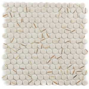 Eterna Penny Lineas Beige Recycled Glass Matte Mosaic