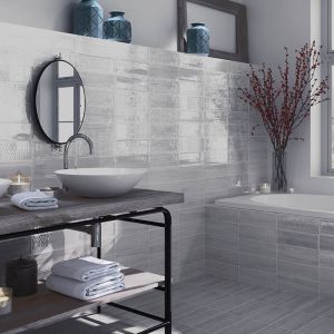 Gris Ceramic Glossy Relief Tile 3